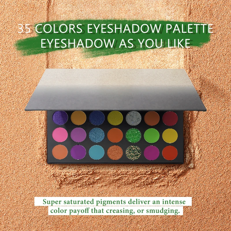 High Quality And High Pigment Eyeshadow Palette Wholesale Makeup Eye Shadow Palette 35 Colors Makeup Flash Eye Shadow No Logo