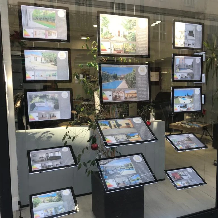 real estate intermediary testimonials Hot Deals sign poster matrix connection window display advertising board
