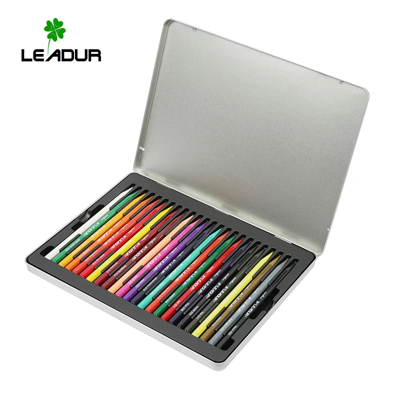 High quality 24 color woodless pencil custom color pencil set with box coloring pencil for kids
