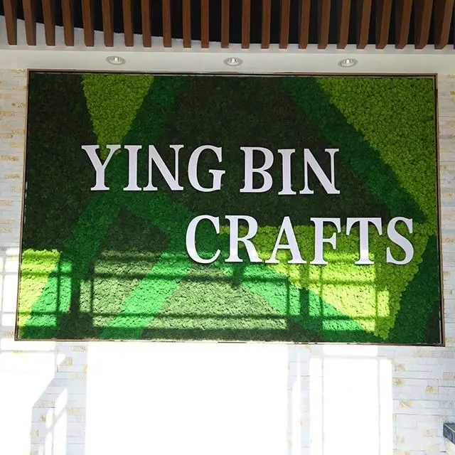 Wholesale Natural Green Stabilized Reindeer Moss Preserved Moss Panel For Decorative Wall