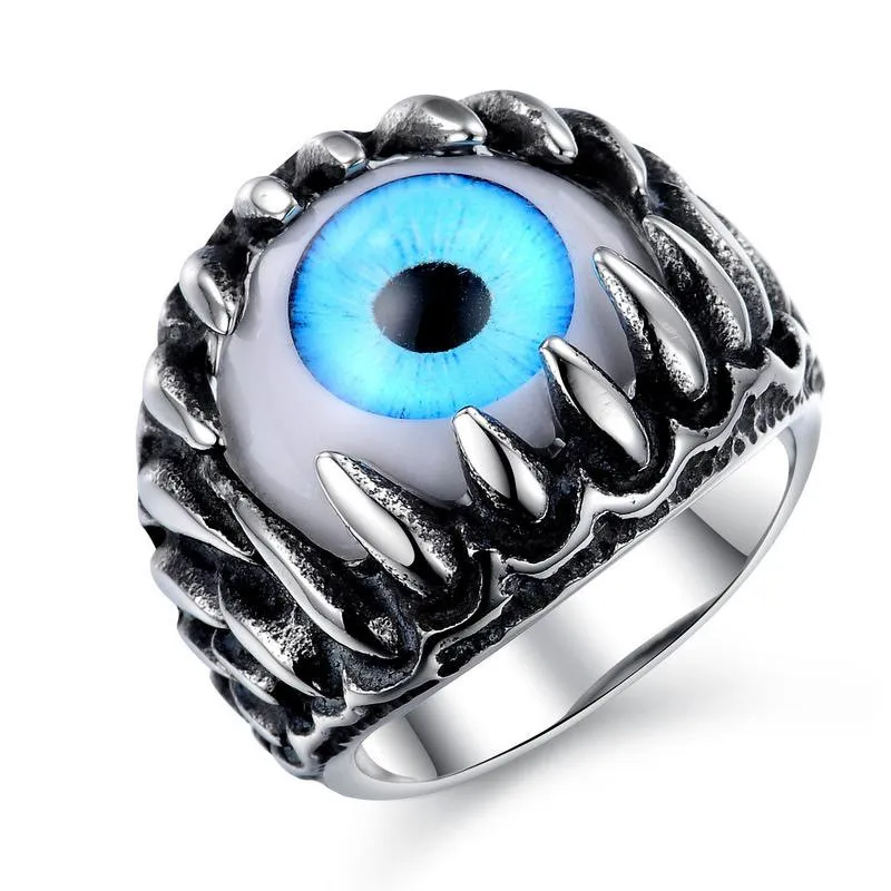 Titanium Stainless Steel Chain Spinner Ring For Men Blue Gold Black Punk Rock Rings Accessories Jewelry Gift R1401