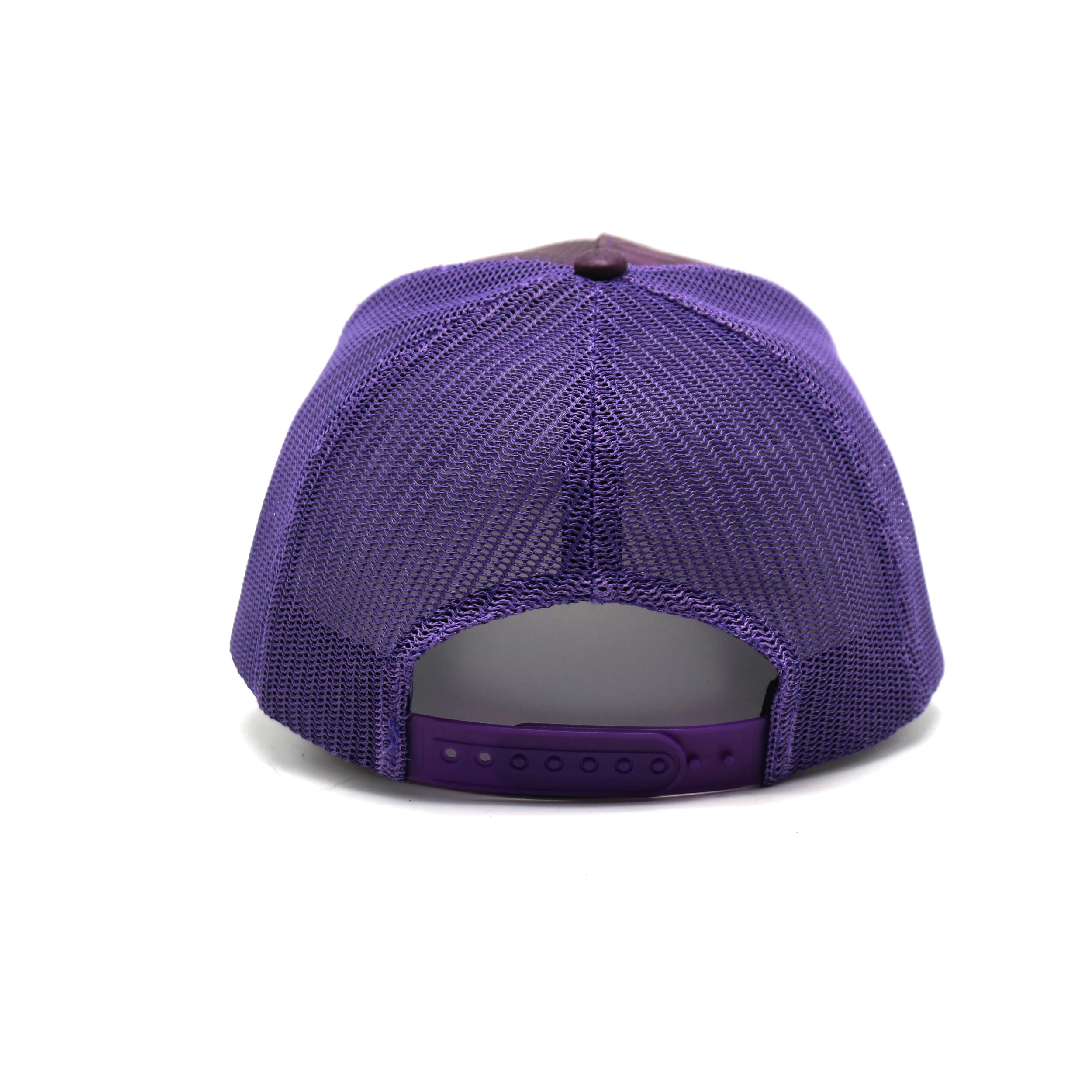 New Style Custom Embroidery logo Fake Snake Skin 5 Panel Pu Leather Mesh Trucker Hat Cap Wholesale
