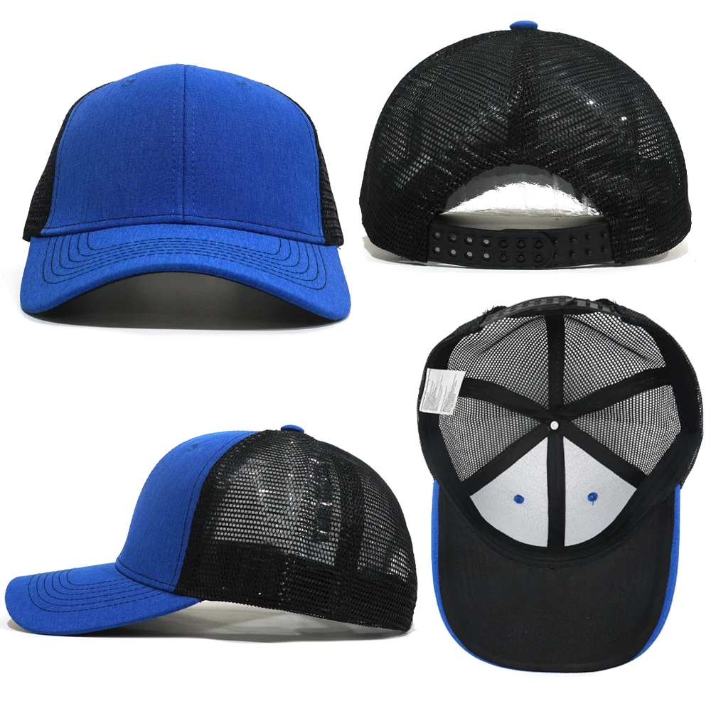 OEM Custom 6 Panel Mesh Trucker Hat Blank Gorras for Men Cotton Plain Baseball Cap Curved Brim Fit Golf Hat