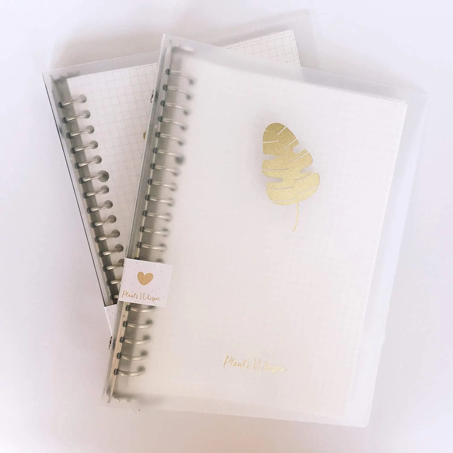 Hardcover A5 Notebook Leaf Binder Office Ring Binder Notepad Files Folder Transparent Frosted PP Custom Gold Foil Logo Loose