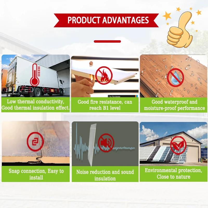 3D Pu Lightweight 14mm 16mm 20mm Polyurethane Outdoor Sandwich Panels For Prefab House Material