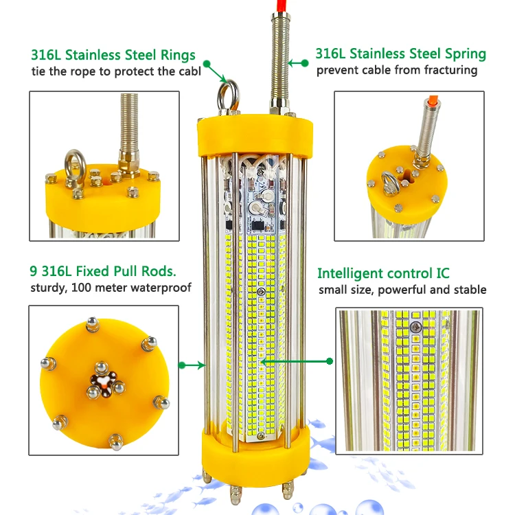 700W 220V White Blue  deep drop fishing light outdoor fish lights nightlight fishing Water Proof Fishing Lights