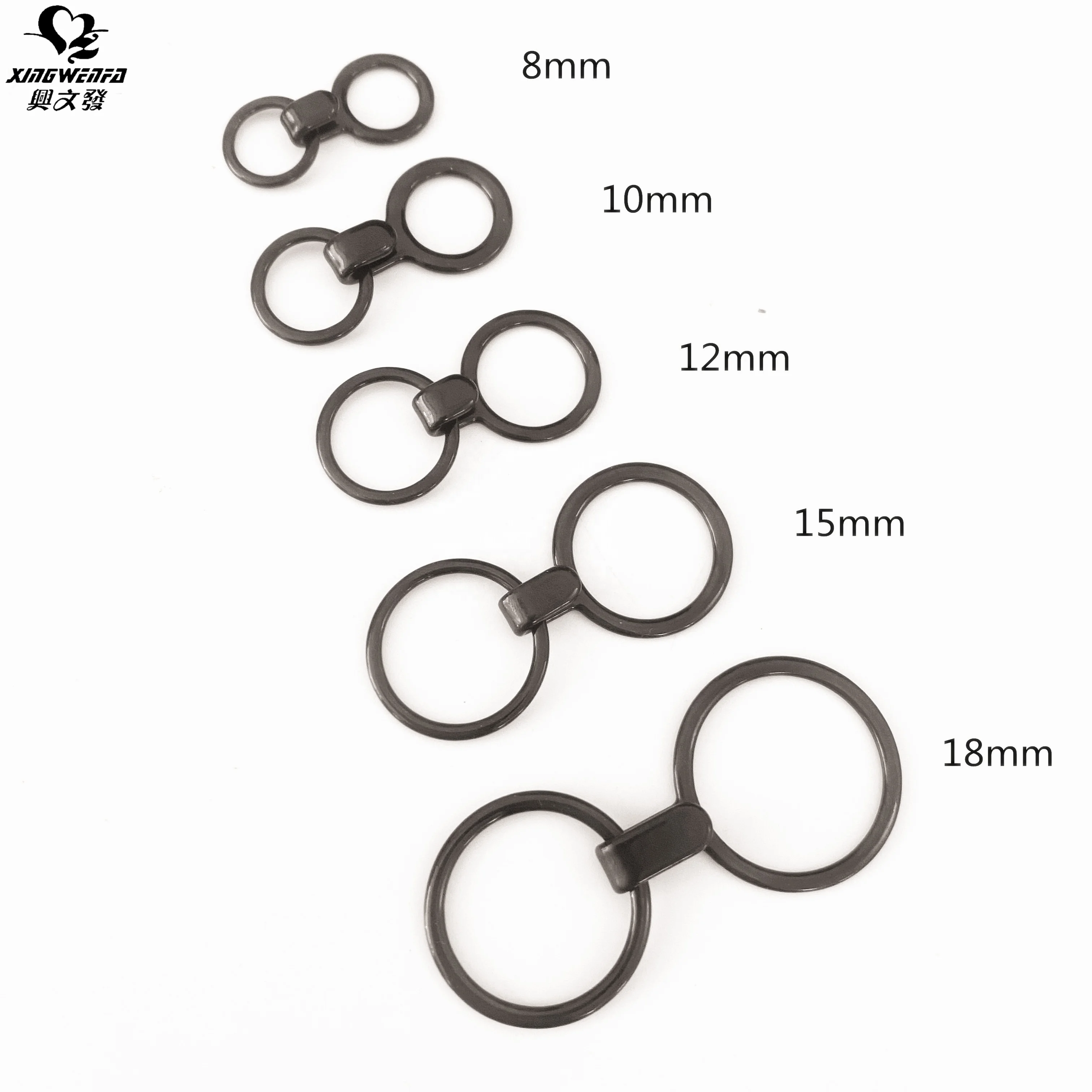 Underwear accessories Eco friendly quality nylon coated metal bra strap  O ring J ring hook adjuster
