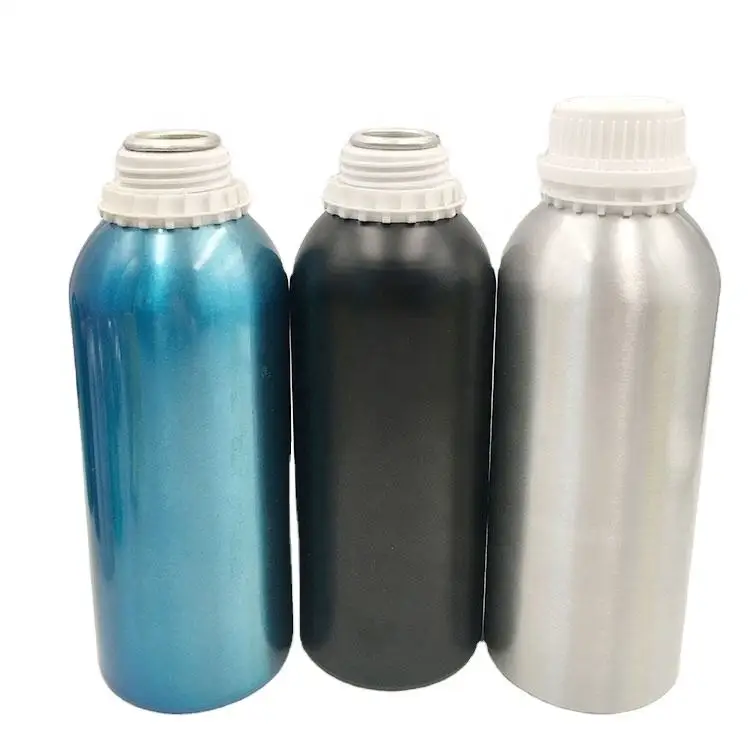 Wholesale Custom Empty 100ml 500ml 1000ml glossy black red Aluminum Oil Bottle perfume oil canister