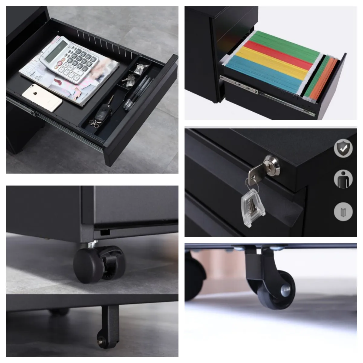 Removable flexible file cabinet with drawer candy snack locker