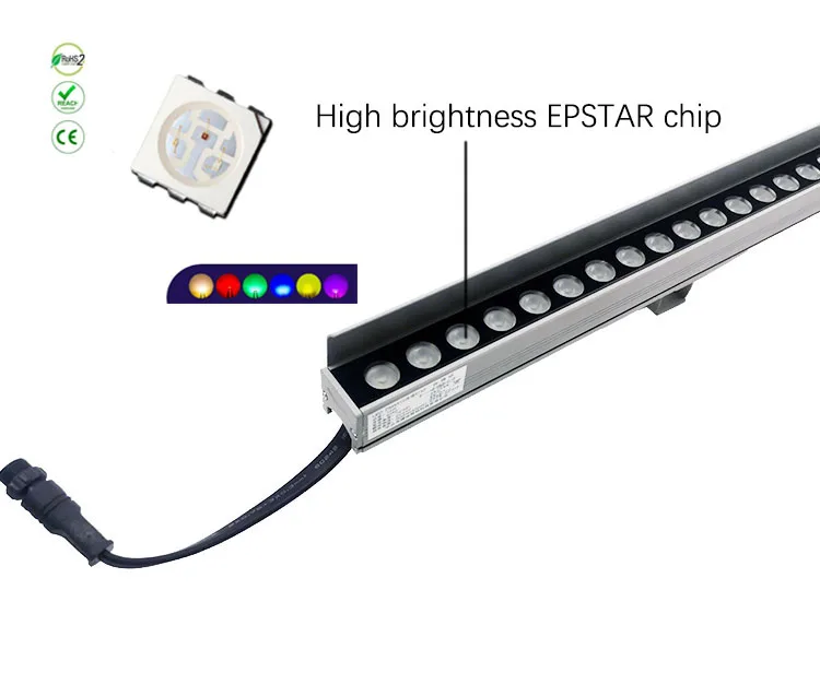 1m DMX led digital bar for building facade IP67 8 pixels with disco ,RGBW minwasher light