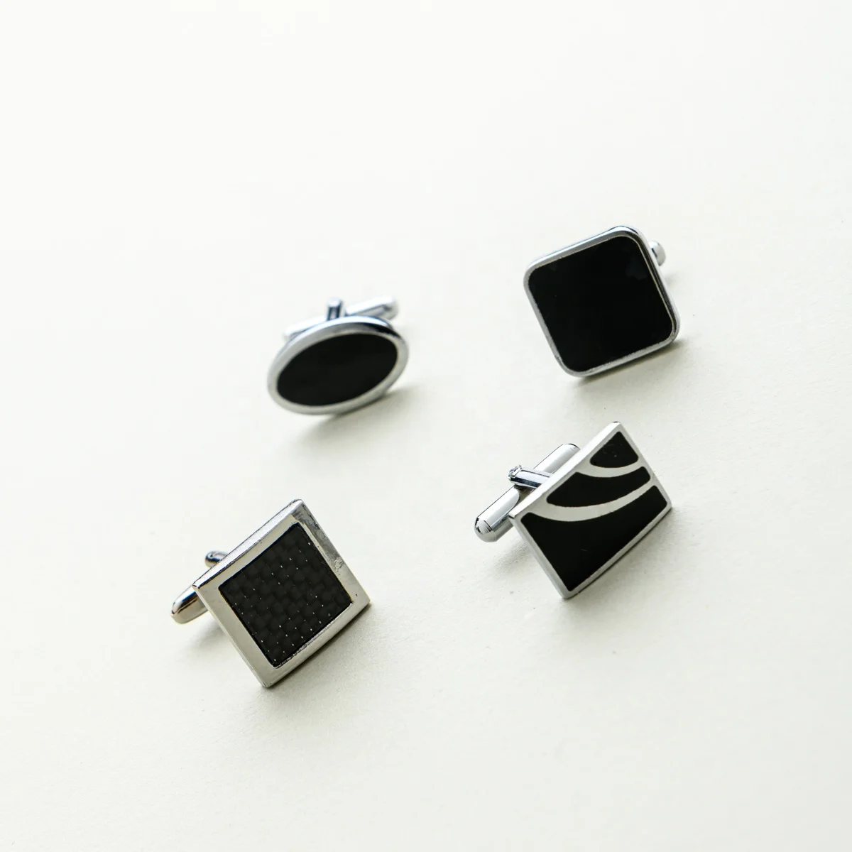 Wholesale Round Black Precious Stone Gold Plated Cufflinks Crystal Gemstone Mens Woman Cufflinks