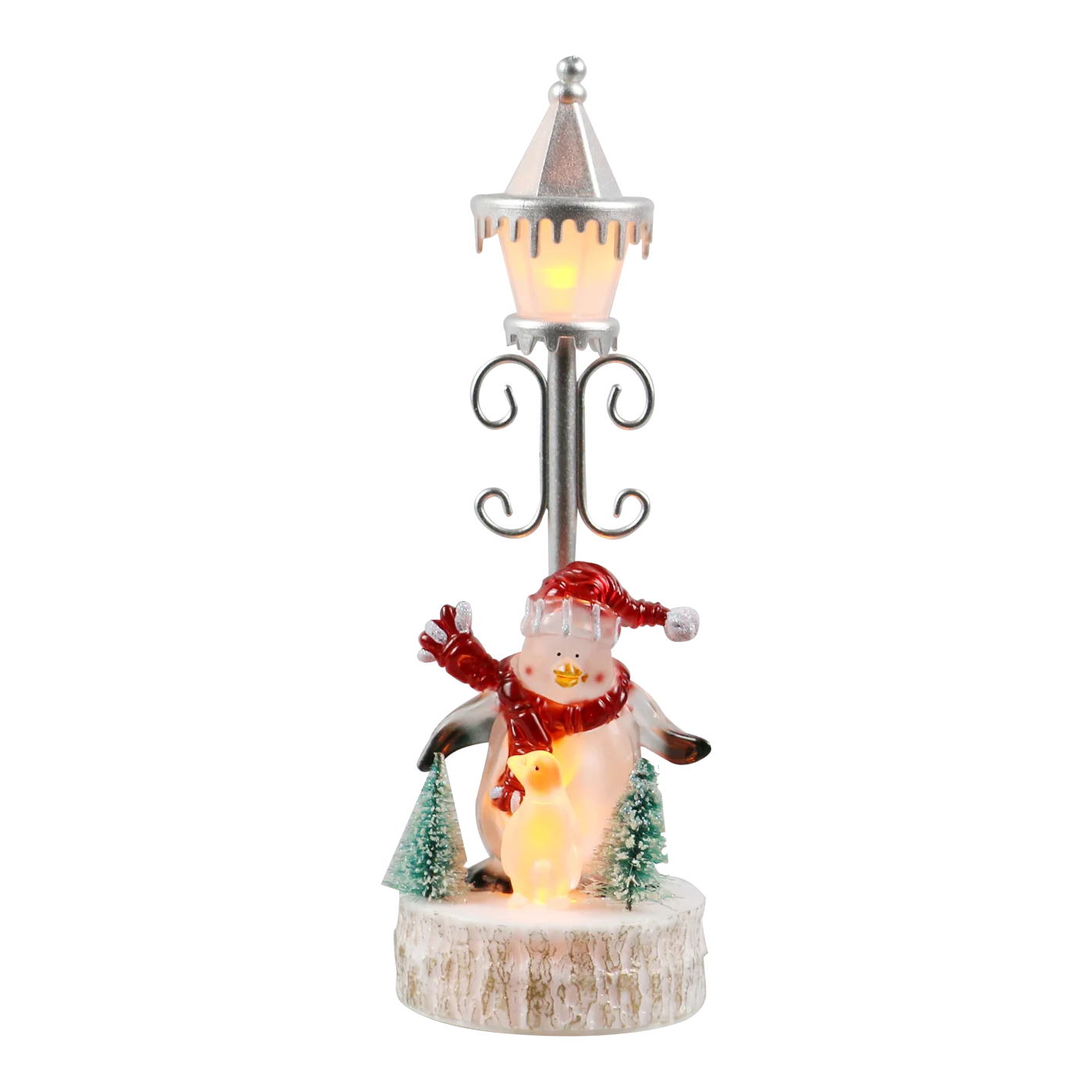 NEW STAR LIGHTING christmas indoor plastic street light double snowman wood base table decoration babyroom light