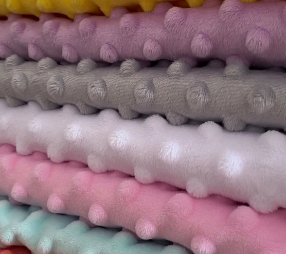 Hot selling products super soft bubble velvet toys beanie blanket baby blanket velvet  fabric