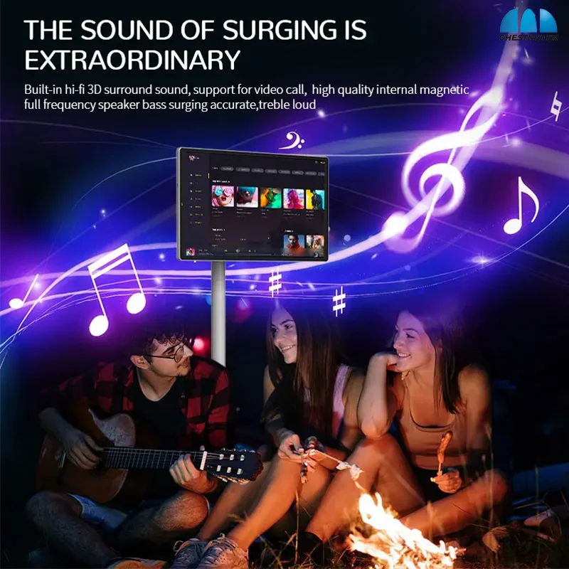 24 Inch Battery-Power Android Smart TV Monitor In-Cell Touch Screen Gym Gaming Live Room Smart Tv With Removable Scroll Wheels