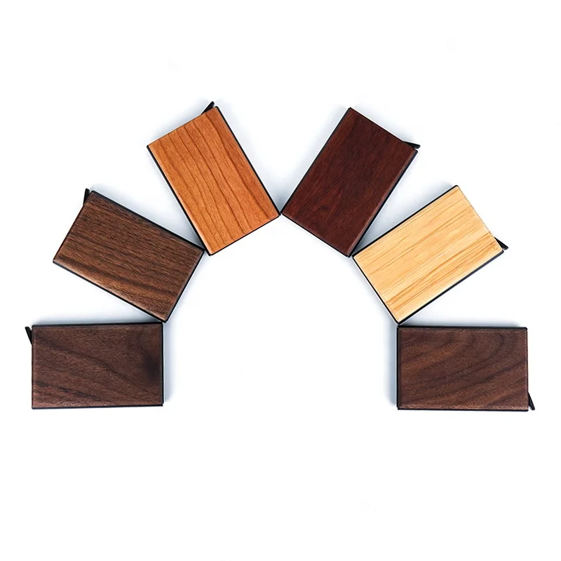 Wallet Ultra Thin Wood Wallet  Card Holder For Men  Wooden Natural Wood Card Case