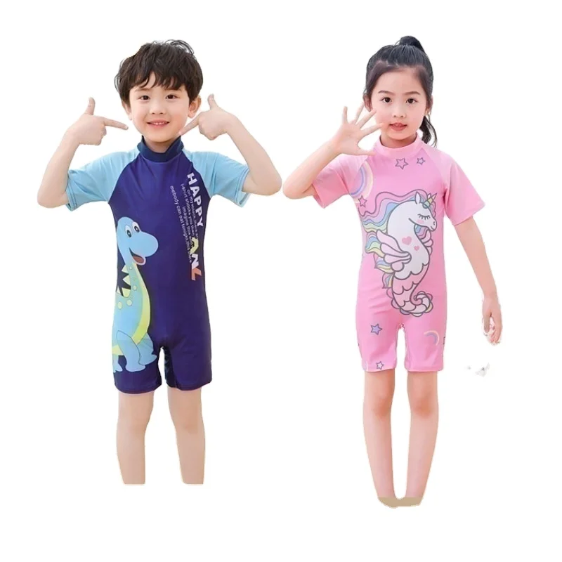 2023 Children Swimwear Cartoon Boys and Girls Quick Dry Swimwear All Over Jumpsuit swimsuit wholesale
