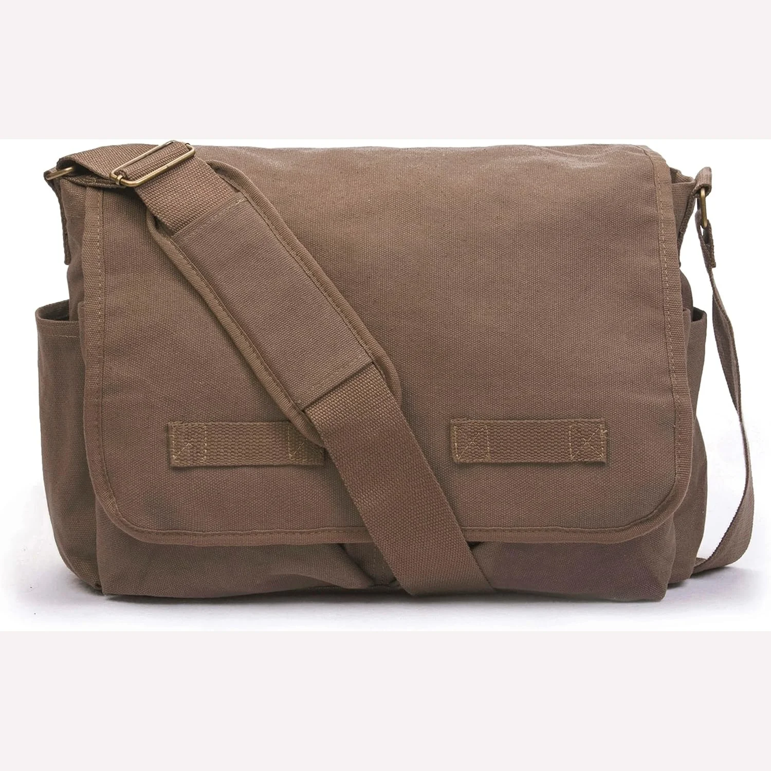 Classic Vintage Messenger Bag - Original Heavyweight Cotton Canvas Shoulder Bag with Upgraded Features