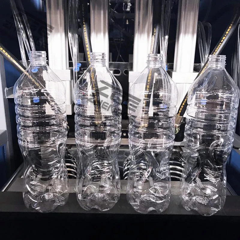 4 Cavity automatic dropping the bottle Semi Automatic Pet plastic bottle blowing machine