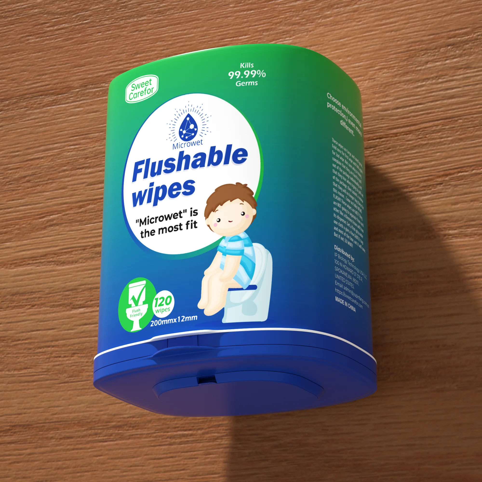 Microwetsoft Flushable Wipes Roll,100% Plant-based Toilet Wipes Roll,Biodegradable Butt Wipes Flushable Wipe Roll