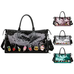 Osgoodway2 Quality personalized Sequin Large fashion duffel tote bag lightweight trendy ladies duffel travel bag