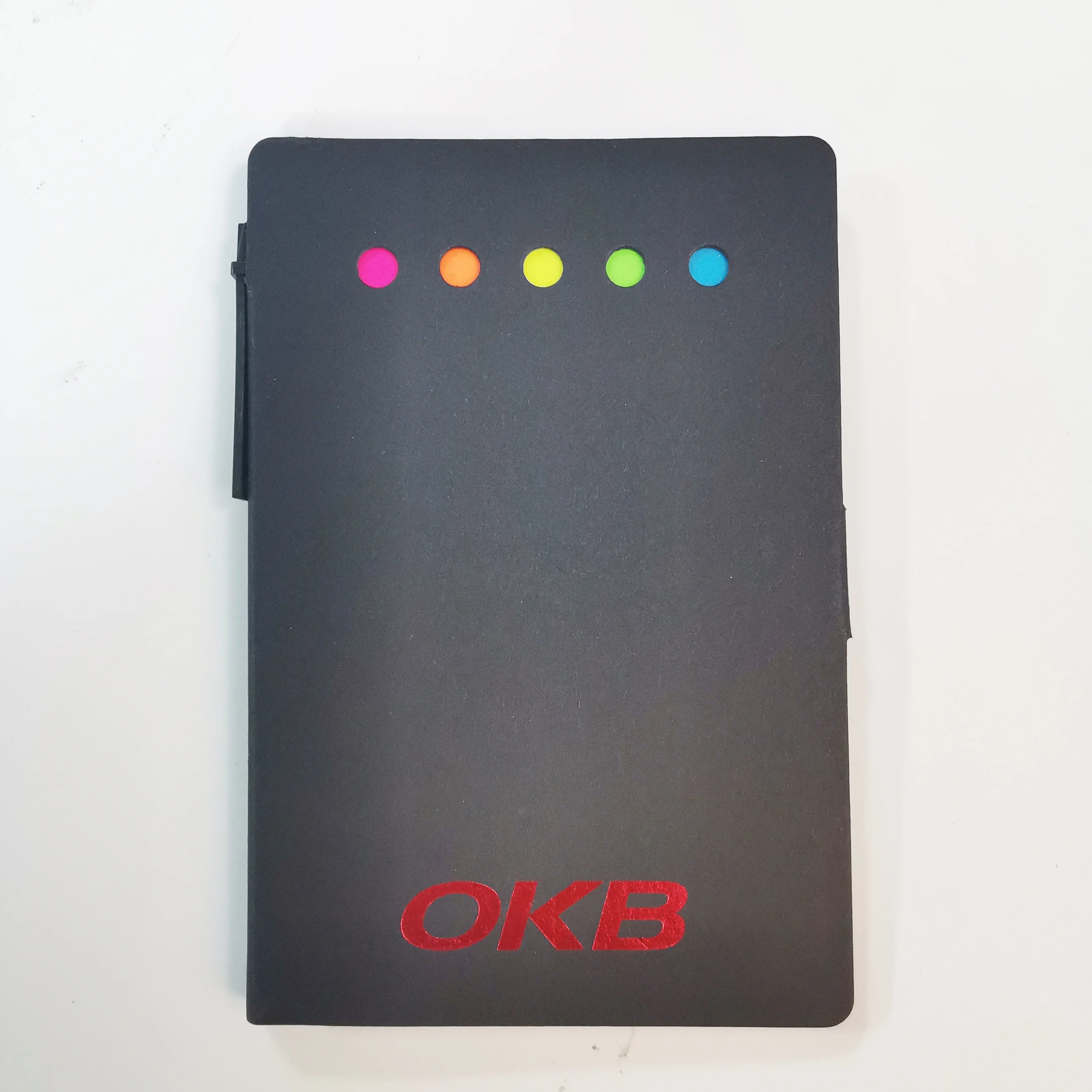 Wholesale Black Sticky Notepad Portable Handbook Glue Binding Notepad with Pen