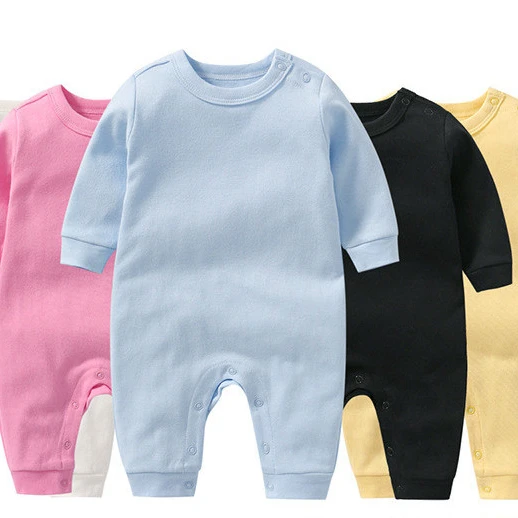 
Trade export plain cotton baby jumpsuit suit baby bodysuit 