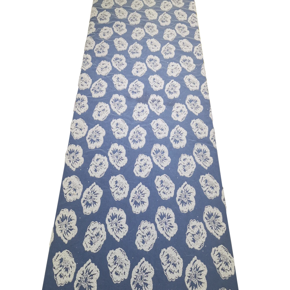 Оптовая продажа, элегантное вечернее платье невесты, блестящая кружевная ткань, белый свадебный сетчатый тюль, текстиль для одежды с белыми жемчужинами