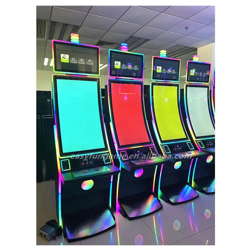 Coin Pusher Multi Games 43 inch Curve Touch Skill Game Machine Cabinet with Bill Acceptor and Printer