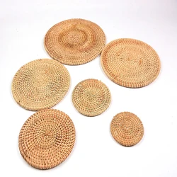 Top Seller Hand Knitting Natural Vietnamese Rattan Tabletop Decorative Mat Tea Ware Cup Placemat