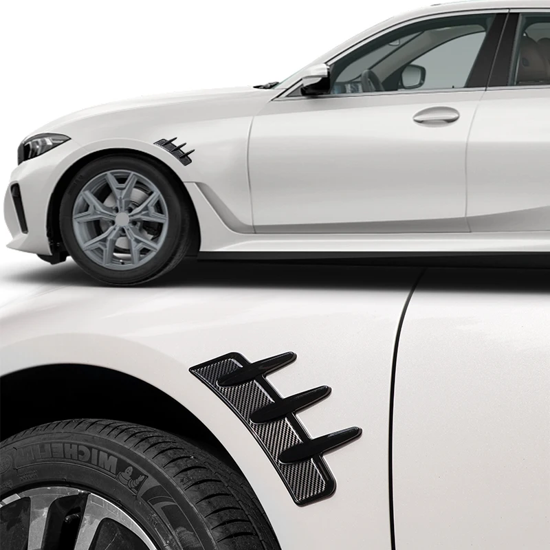 Universal Carbon Fiber Air Flow Fender Decoration Sticker Car Side Vent Air Flow Fender Sticker Car Side Vent Fender Stickers
