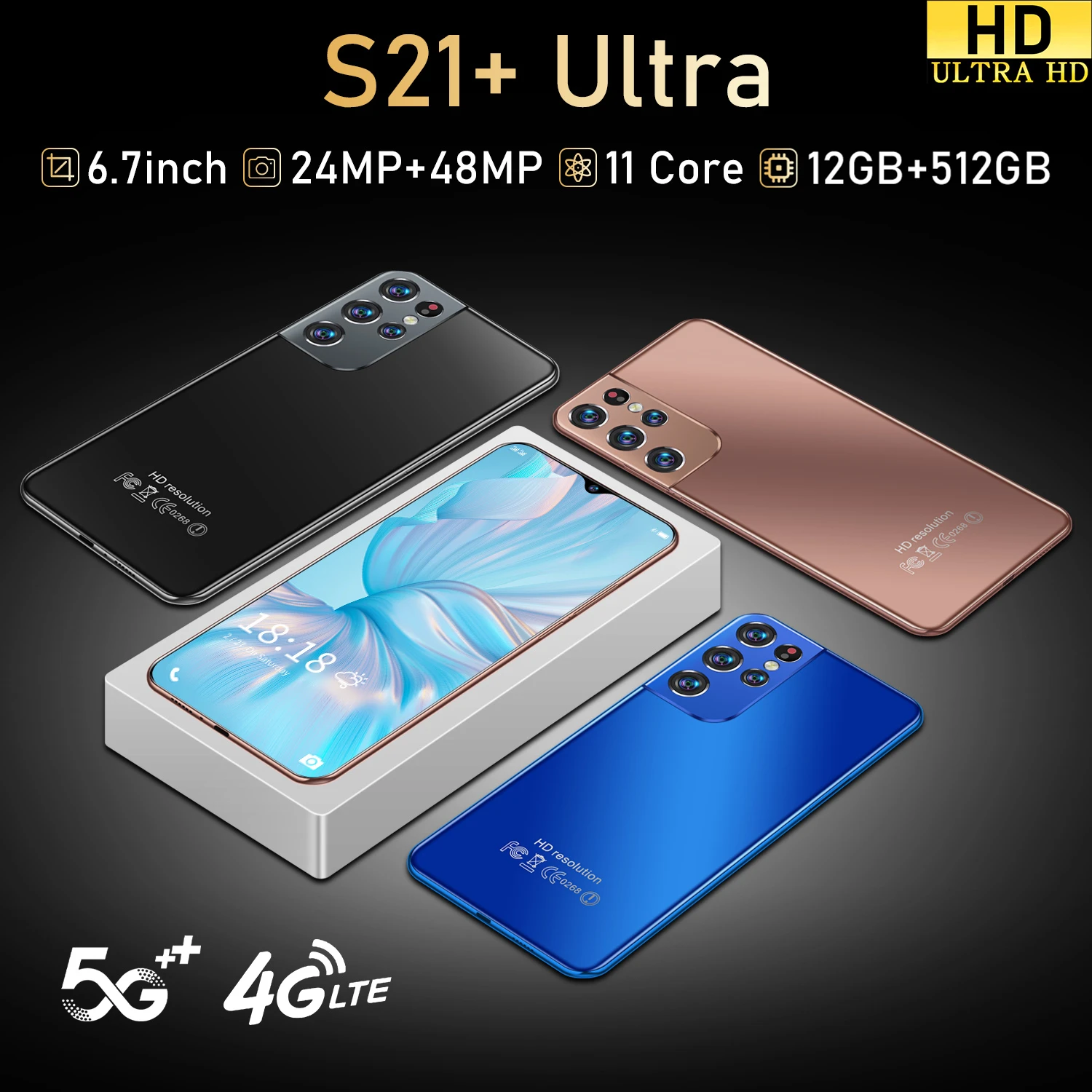  2022 Новый S21 + Ультра телефон Глобальная версия смартфона 12 Гб 512 ГБ Android мобильных телефонов оригинальные неблокированные 5G мобильные