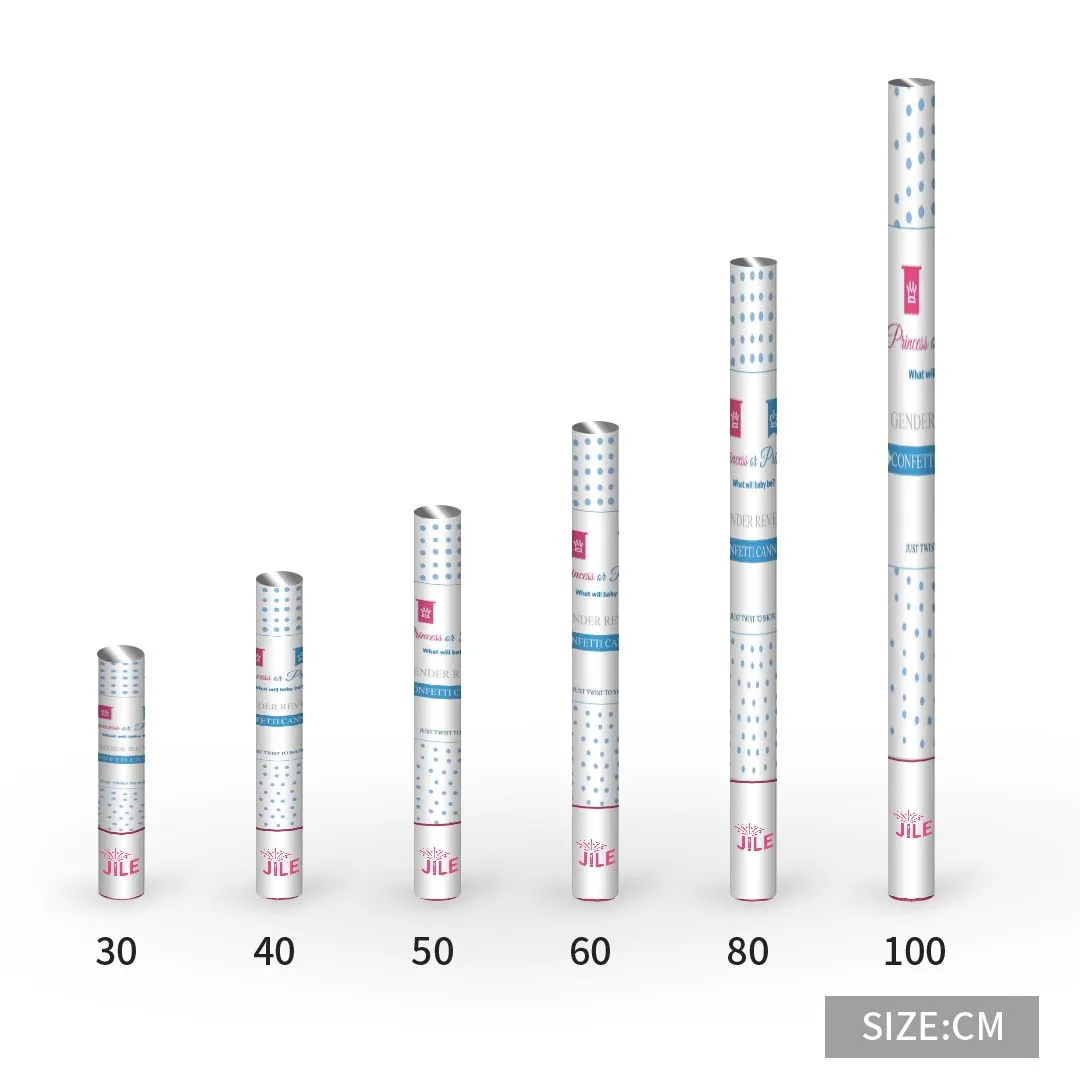 JILE Baby Gender Reveal Party Supplies Pink Blue Color Smoke Powder Confetti Cannon For Baby Shower Party