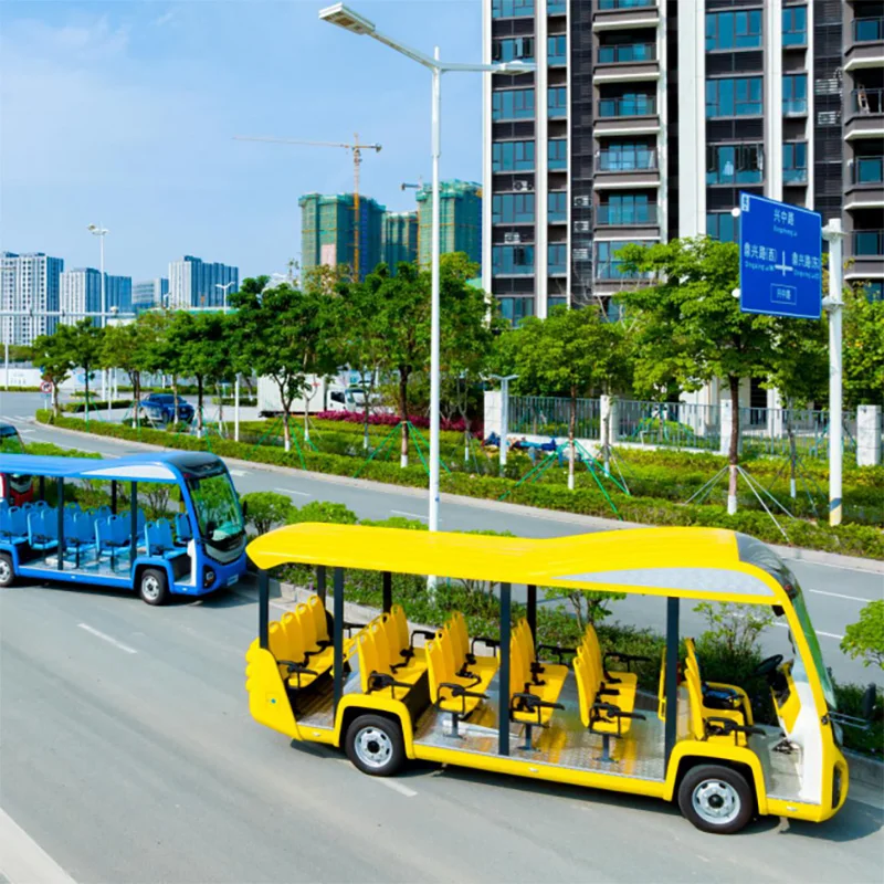 Electric 23 Seater Sightseeing Bus Battery Powered Passenger Vehicle for City Tours & Car Shuttles