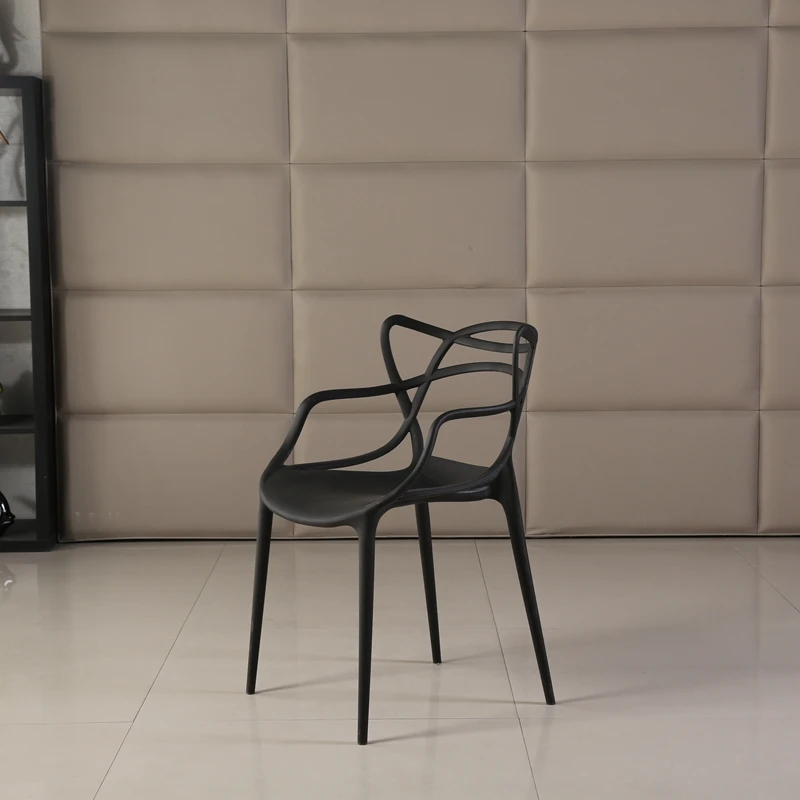 
Eco-friendly PP black Stackable Armless restaurant hotel canteen Plastic chair 