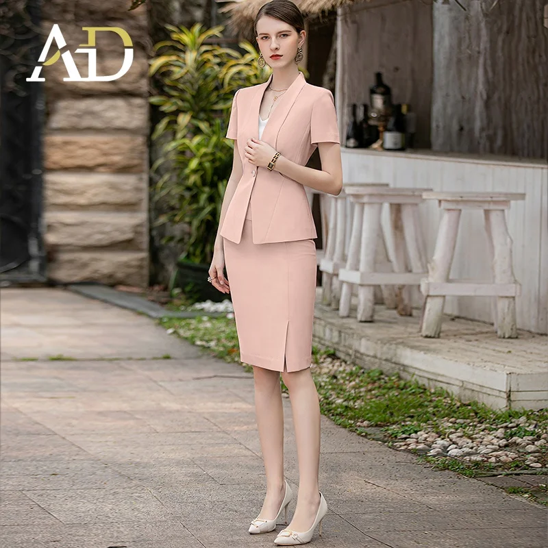 high-end ladies uniform suits for receptionist OEM ODM latest design elegant career dresses outsources professional manufacturer