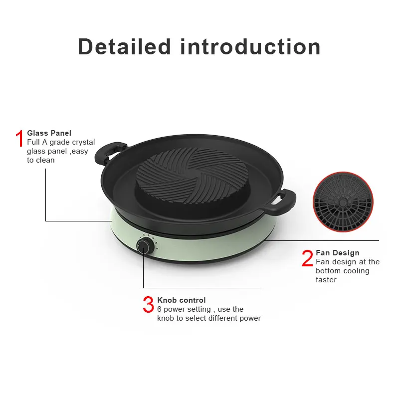 New Household single person couple barbecue brush pot all-in-one machine special induction cooktop