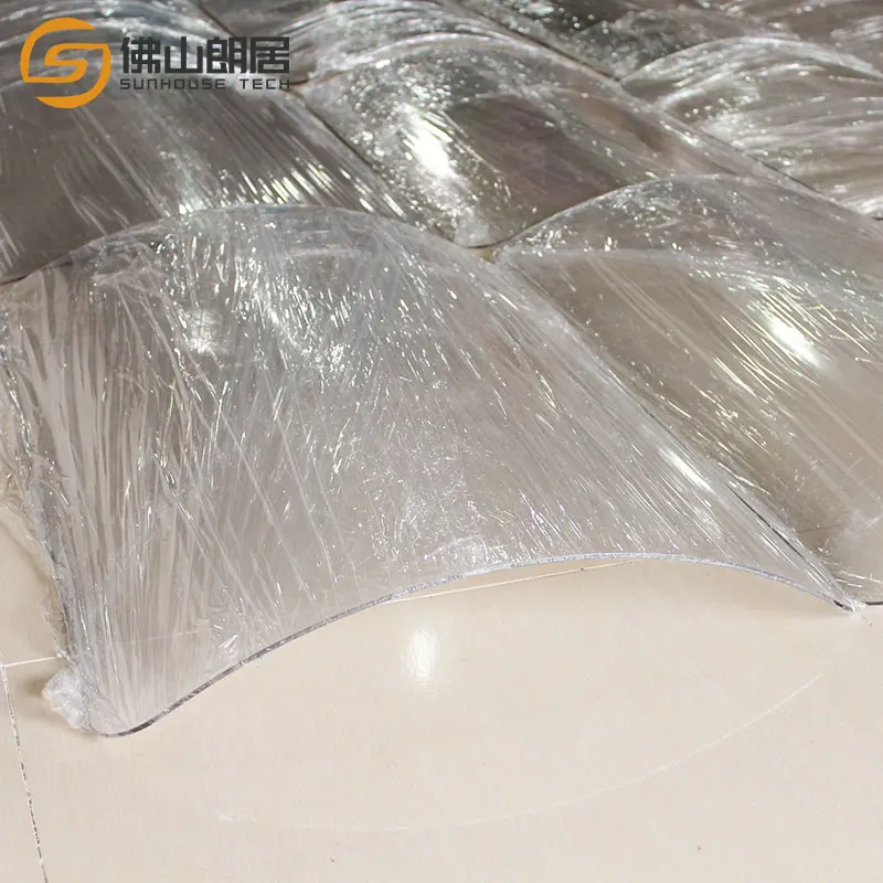  Суперпрозрачный Поликарбонат защищает пластиковые изгибы геометрической формы на заказ