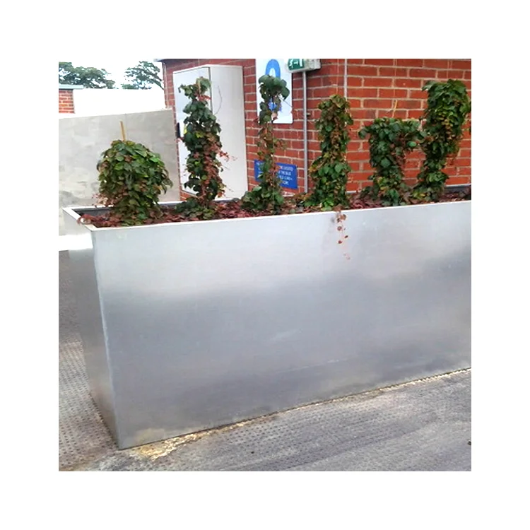 Custom Stainless Steel Large Different Shape Metal Planters Outdoor Flowers Green Plants Custom Stainless Steel Planters