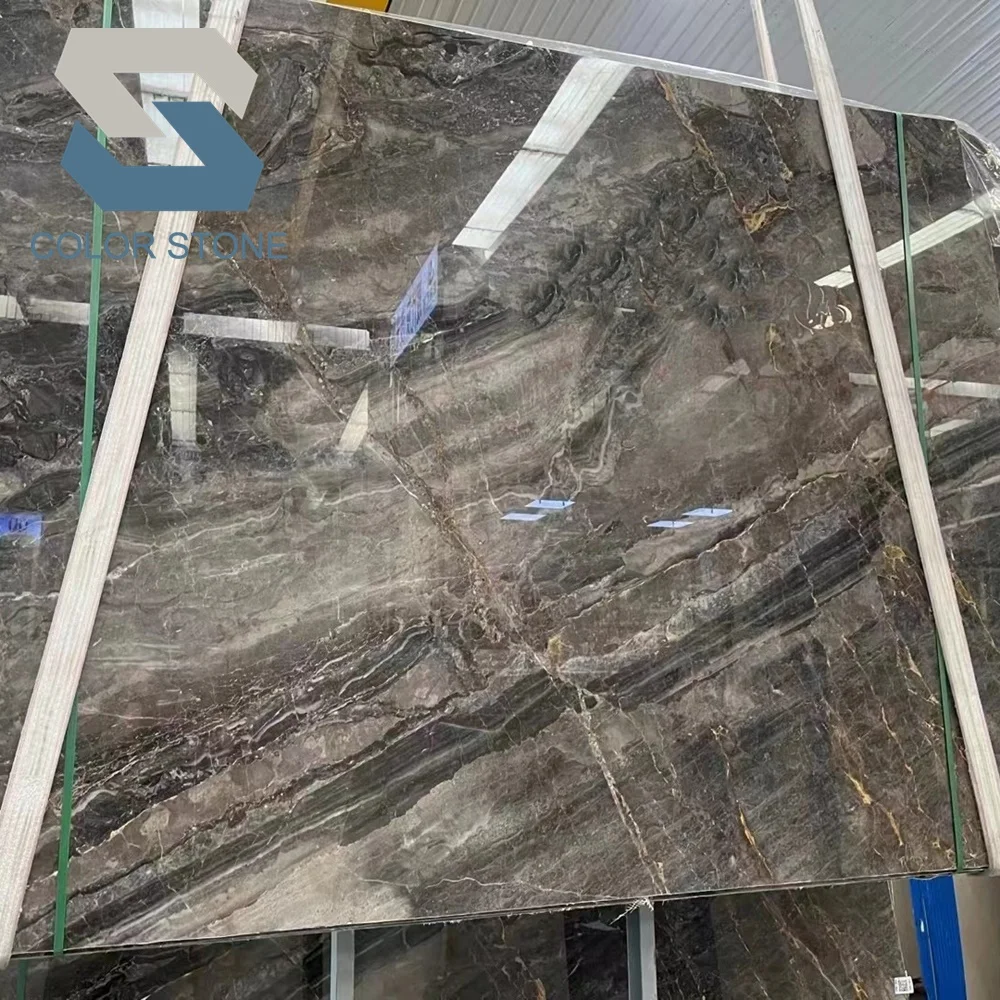 Polished Italian Venice Grey Marble Slabs for Bookmatched Wall and Flooring Tiles