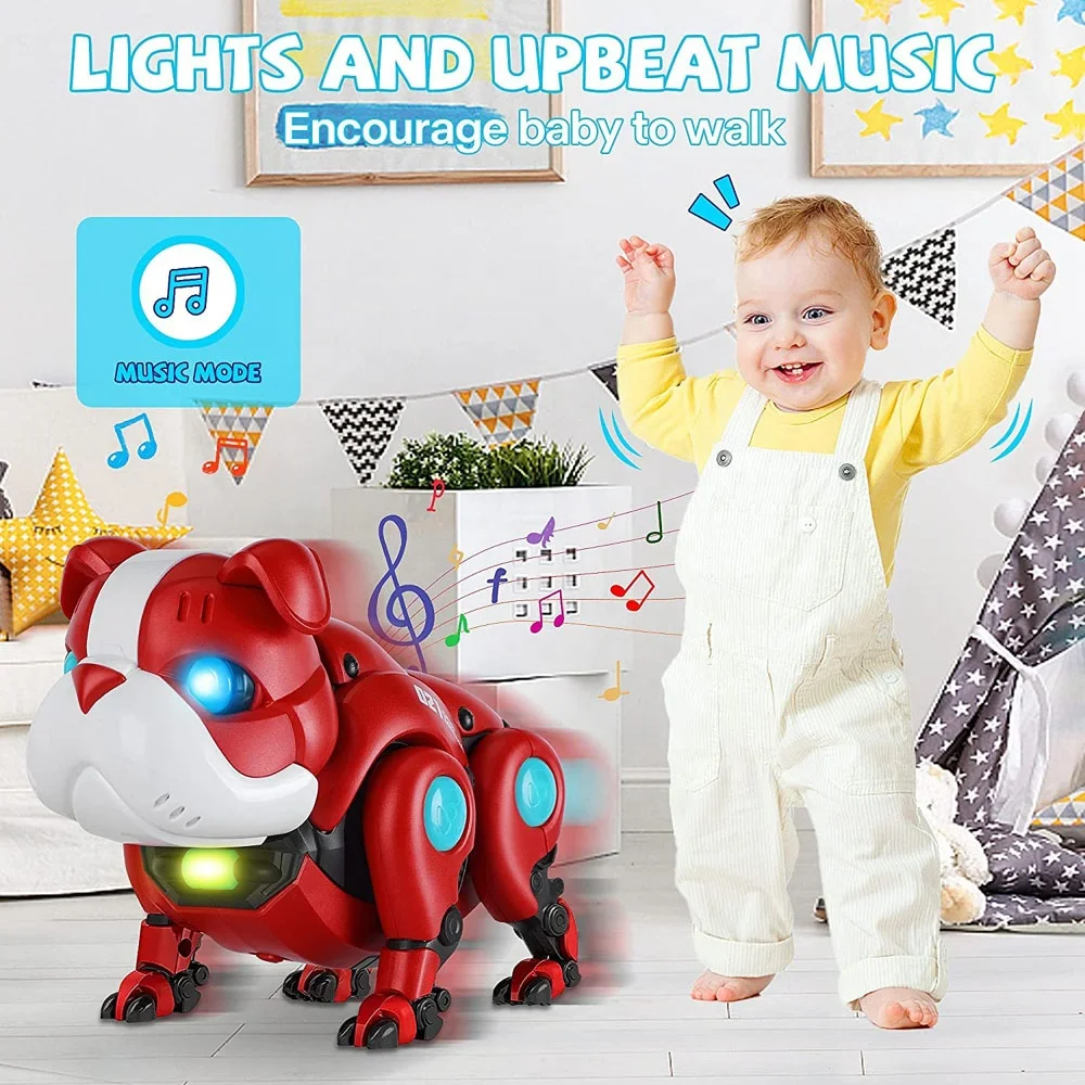 2023 new style smart interactive sensory induction toy walking dog mechanical electric dancing robot dog toy with voice control