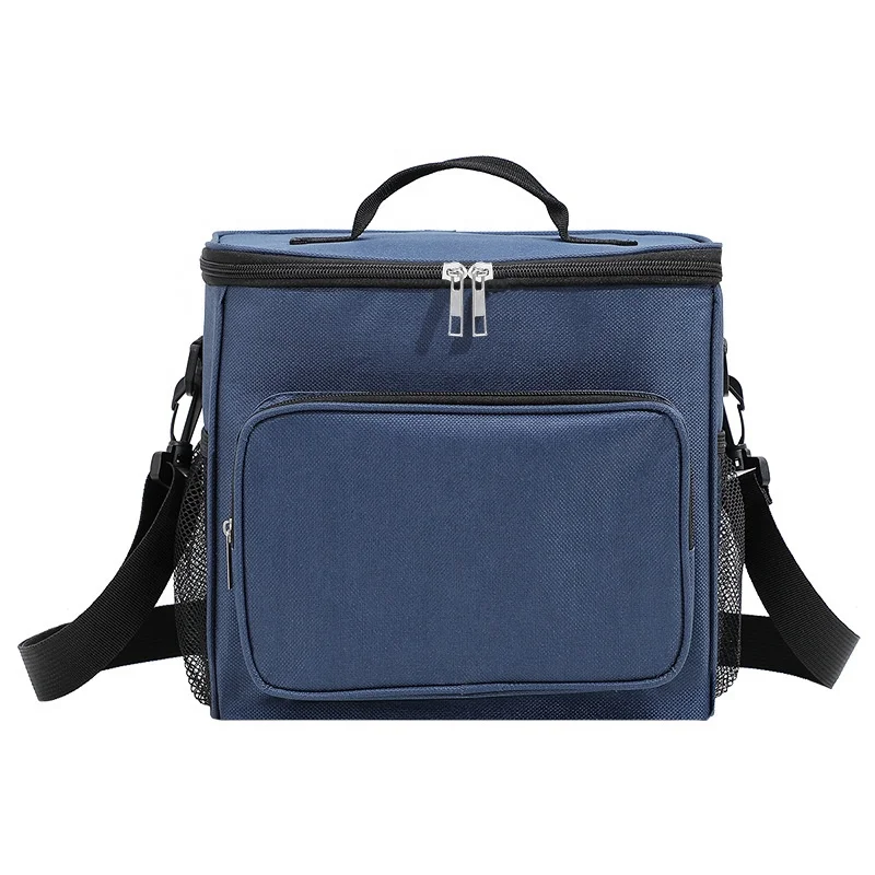 Thermal Oxford Lunch Bag Office Black Lunch Bag with Adjustable Shoulder Strap Insulated Cooler Bag