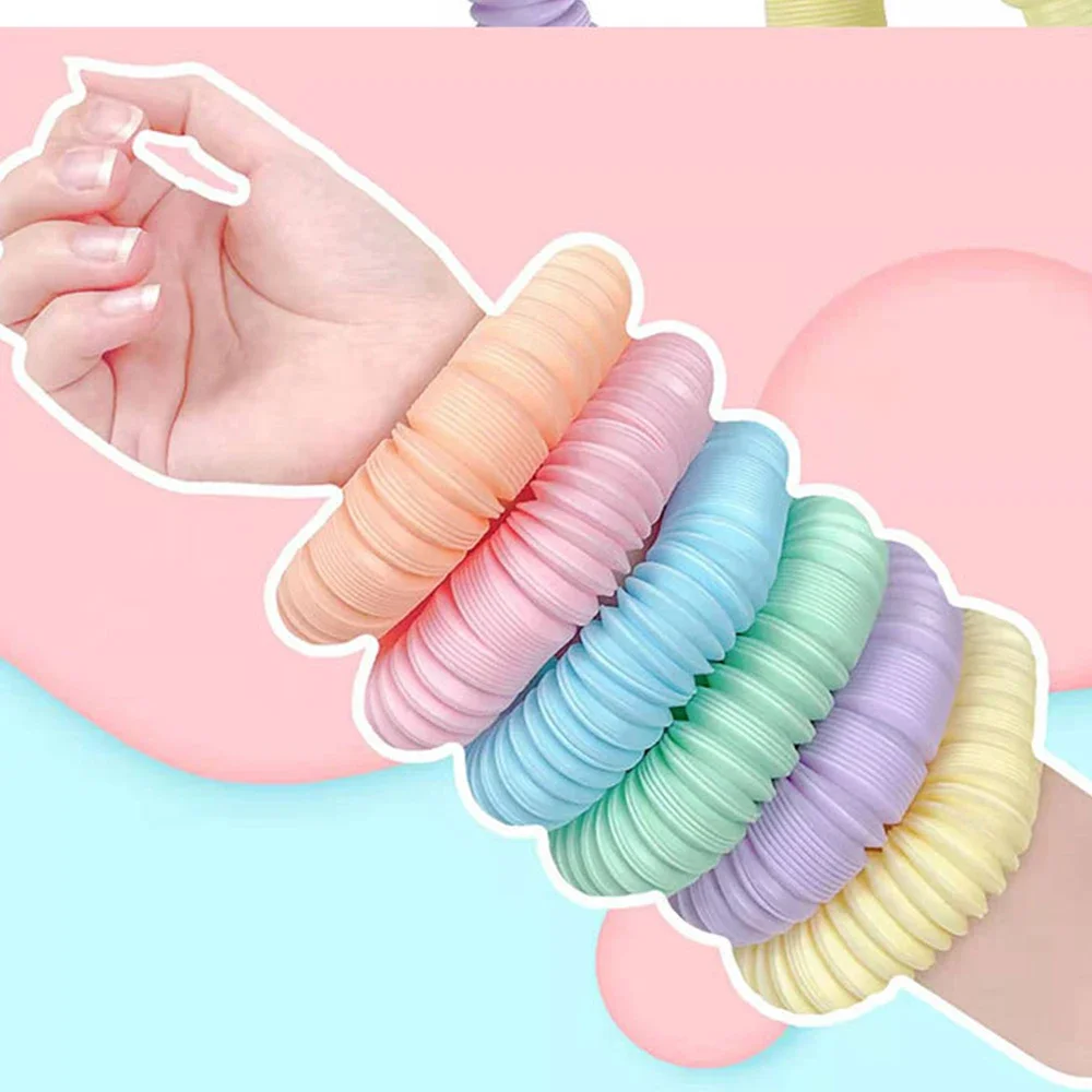 Colorful telescopic Pop tube pressure-reducing sensory toys for children