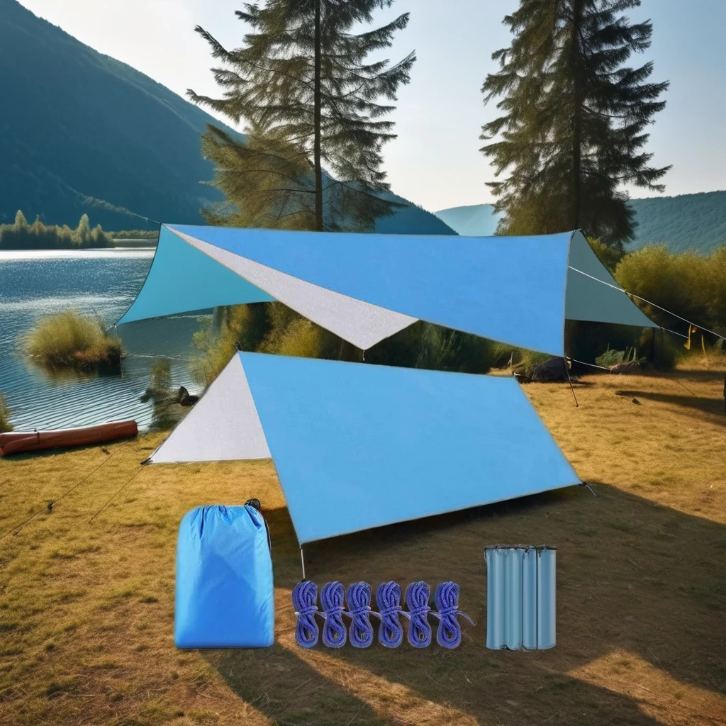 Wind Valley 210T Ripstop Nylon Anti-UV Waterproof Rain Fly Tarp PU3000mm Lightweight Portable Camping Tent Outdoor Beach Use