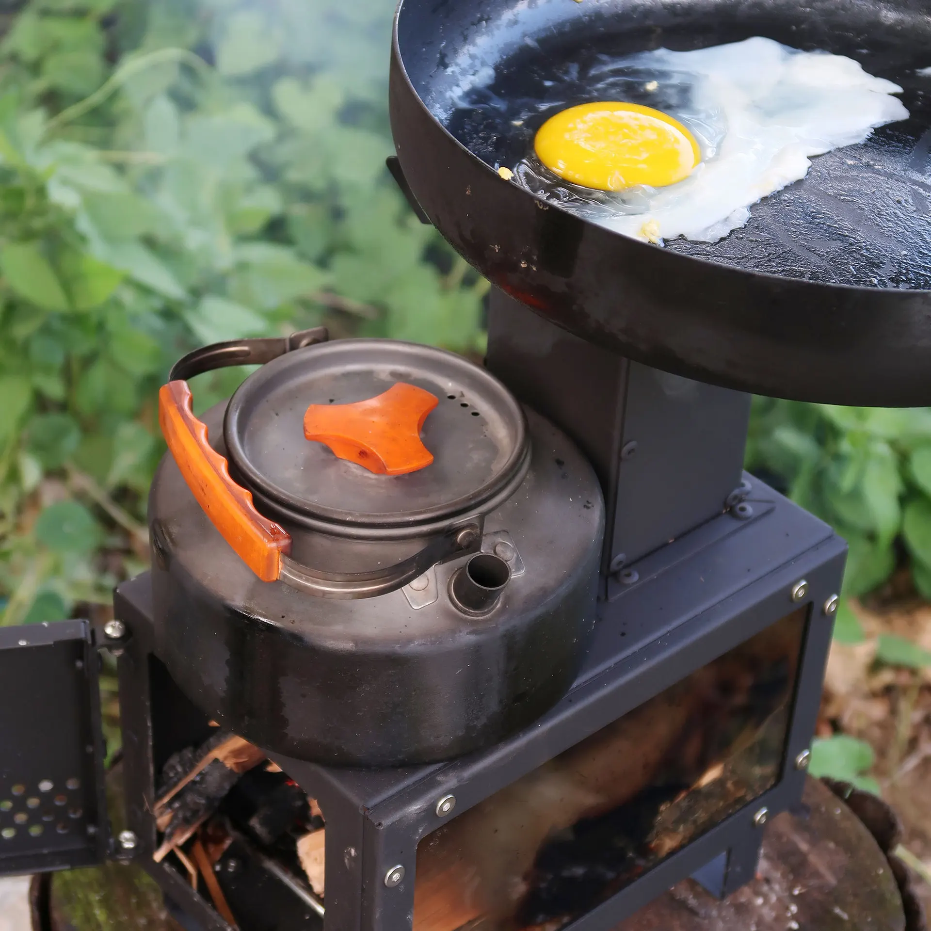 Indoor Outdoor Camping Cheap Mini Charcoal Pellet Cubic Stove Fire Wood Burn Portable Foldable Patio Rocket Stove