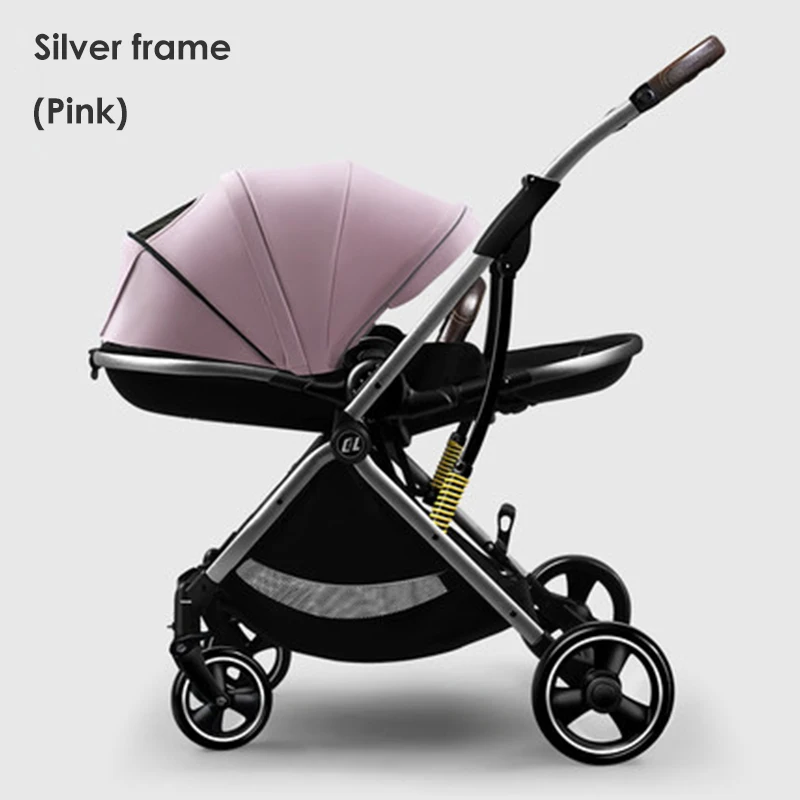 oem custom 360 front wheel stroller baby luxury foldable can sit or lie two-way lightweight folding high landscape baby stroller