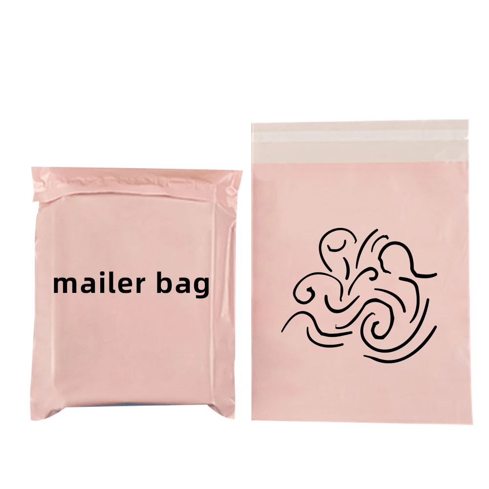 Custom Biodegradable Poly Mailers Wig Plastic Printed Mailing Bag Self Adhesive Apparel Shipping Recycled Courier Bag