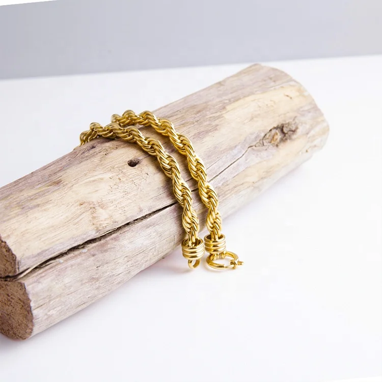 Fashion all-match classic rope chain stainless steel twist chain clavicle lightweight necklace