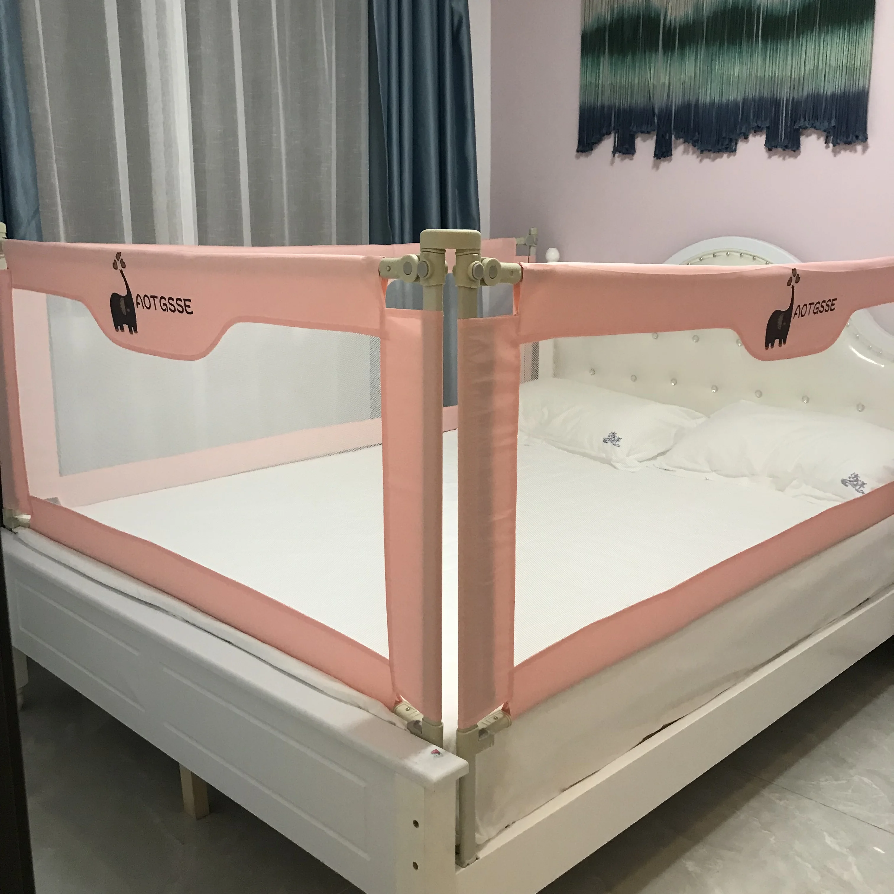 Metal Fence Indoor 2022 Portable Guardrail Indoor Playpen Safe Guard Mount Crib Bumper Baby Plastic Bed Rail For Child