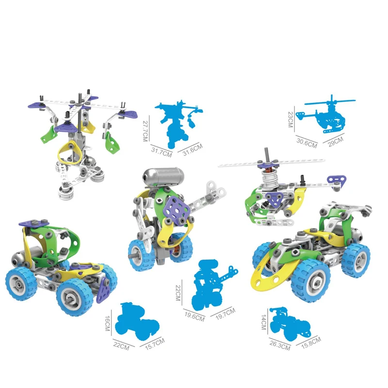 
5 in 1 STEM Educational Building Kit for Kids Engineering Building Blocks Construction Toy 105pcs 