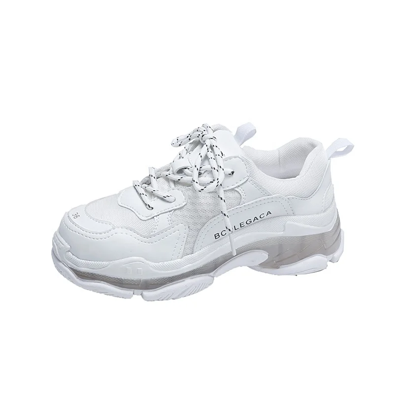 
Новинка, женская спортивная обувь, сетчатая дышащая повседневная громоздкая обувь на платформе с кристаллами 